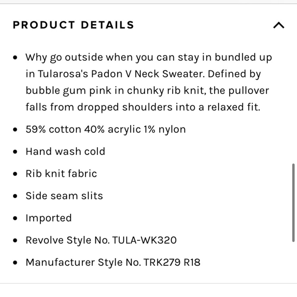 TULAROSA V NECK SWEATER LOVERS FRIENDS MAJORELLE - Picture 4 of 7